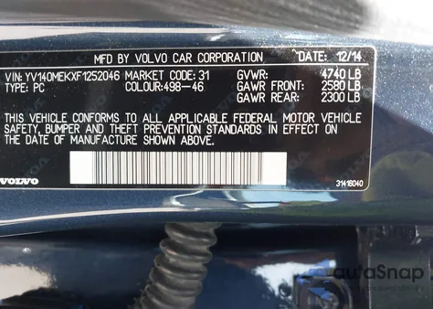 2015 Volvo V60 T5 Premier z USA, uszkodzony, nr VIN YV140MEKXF1252046